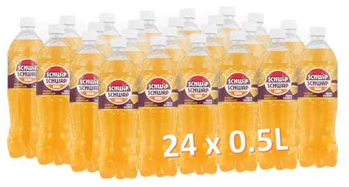 Schwip Schwap Zero Orange, Erfrischungsgetränk mit Orangengeschmack in Flaschen aus 100 Prozent recyceltem Material, EINWEG (24 x 0.5 l) von SCHWIPSCHWAP