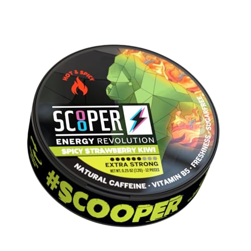 Scooper Energy Spicy Strawberry Kiwi Extra Strong 80mg | Energy Booster Pouches Sugarfree | 7,2g (1 Dose) von SCOOPER ENERGY