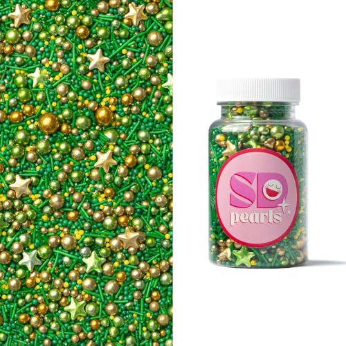 SD Pearls Zuckerstreusel, Weihnachten Streusel Essbar, Zuckerstreusel Weihnachten, Schneeflocken Deco Streusel, Weihnachtskekse Deko Essbar, Streudekor für Kuchen (Mix „Märchenwald“, 1000g) von SD Pearls