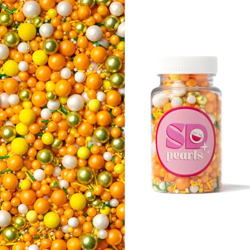 SD Pearls Zuckerstreusel, Weihnachten Streusel Essbar, Zuckerstreusel Weihnachten, Schneeflocken Deco Streusel, Weihnachtskekse Deko Essbar, Streudekor für Kuchen (Mix „Mandarine“, 1000g) von SD Pearls