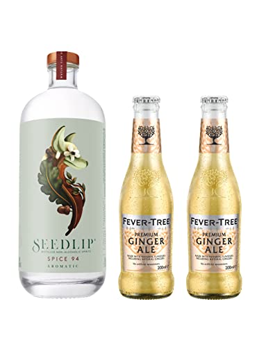 The Seedlip Starter Set | Seedlip Spice 94 alkoholfreier Spirituosen 700 ml | 2 x 200 ml Fever-Tree Ingwer Ale | alkoholfreier Cocktail von SEEDLIP