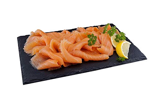 SEPEHR DAD Premium Räucherlachs aus Norwegen geschnitten in Scheiben 1kg (1000g) - Lachs-Filet handgeschnitten, geräuchert und pariert 24h Kühl-Express-Versand; ganze Seite praktisch grätenfrei von SEPEHR DAD CAVIAR