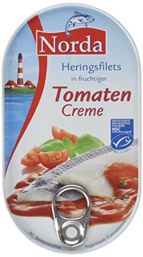 Norda Heringsfilets in Tomaten-Creme, 13er Pack Konserven, Fisch in Tomatencreme von Norda