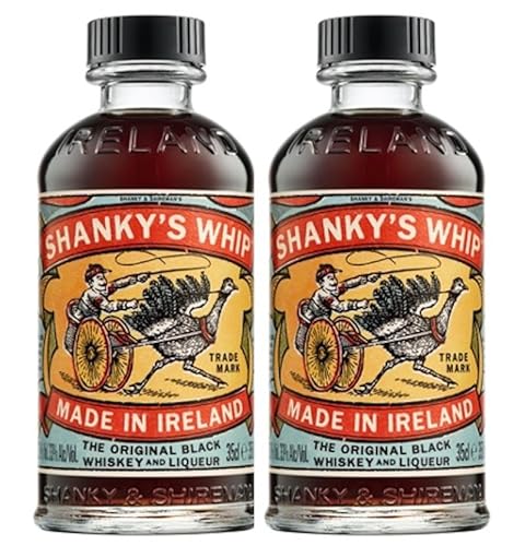 Shanky's Whip Original | Irish Whiskey Liqueur | cremiger Likör ohne Sahne mit Vanille und Karamell | beliebt bei Jung und Alt | 33% vol | 2x 350ml Einzelflasche | von SHANKY'S WHIP