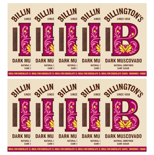 Billington’s Dark Muscovado unraffinierter Rohrzucker 10X 500G – importiert von Shestore24 von SHESTORE24