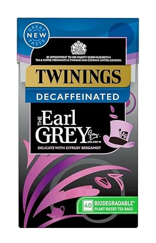 Earl Grey Decaffeinated Entkoffeinierter koffeinfreier englischer Schwarztee schwarzer Tee aus England mit Bergamotte- und Zitronenaroma 40 Teebeutel – importiert von Shestore24 von SHESTORE24