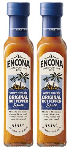 Encona West Indian Original Hot Pepper Sauce Pfeffersoße Pfeffersauce 2X 142ML – importiert von Shestore24 von SHESTORE24