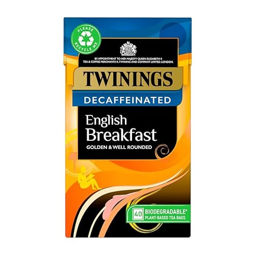 English Breakfast Decaffeinated Entkoffeinierter koffeinfreier englischer Schwarztee schwarzer Tee aus England 40 Teebeutel – importiert von Shestore24 von SHESTORE24