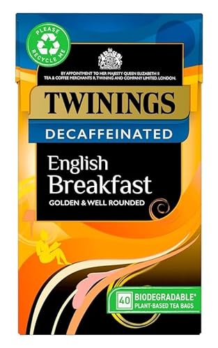 English Breakfast Decaffeinated Tea Entkoffeinierter koffeinfreier englischer Schwarztee schwarzer Tee aus England 40 Teebeutel – importiert von Shestore24 von SHESTORE24