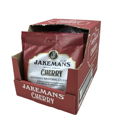 Jakemans Soothing Menthol Lozenges Cherry Lutschbonbons Halsbonbons mit Kirschgeschmack 12x 73g – importiert von Shestore24 von SHESTORE24