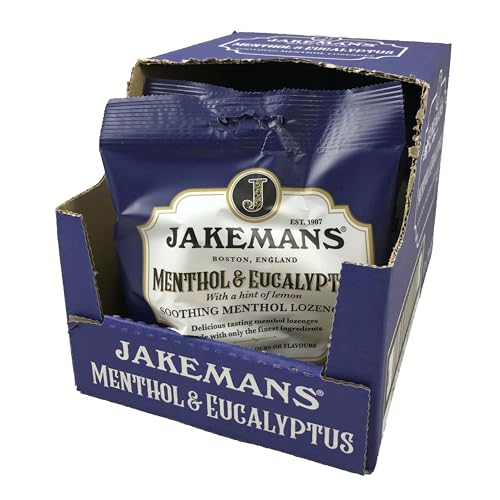 Jakemans Soothing Menthol Lozenges Menthol & Eucalyptus Lutschbonbons Halsbonbons mit Menthol- und Eukalyptusgeschmack 12x 73g – importiert von Shestore24 von SHESTORE24