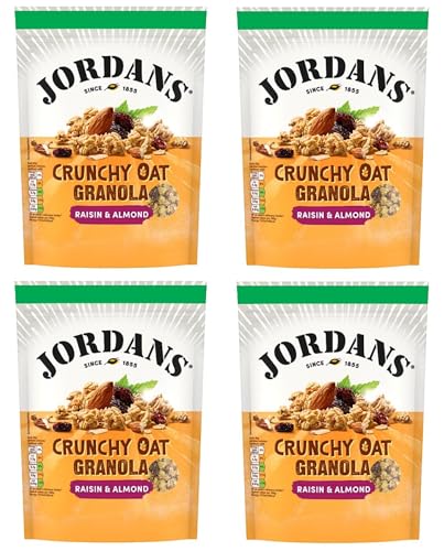 Jordans Crunchy Oat Raisin & Almond Granola Knuspermüsli mit Rosinen und Mandeln 4x 450g – importiert von Shestore24 von SHESTORE24