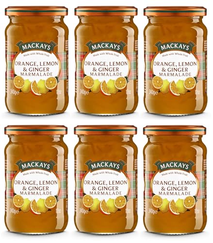 Mackays Orange, Lemon & Ginger Marmalade Orangen-, Limonen- & Ingwer-Marmelade 6x 340g – importiert von Shestore24 von SHESTORE24