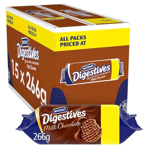 Milk Chocolate Digestives Knusprige englische Kekse mit Milchschokolade überzogen 15x 266g – importiert von Shestore24 von SHESTORE24