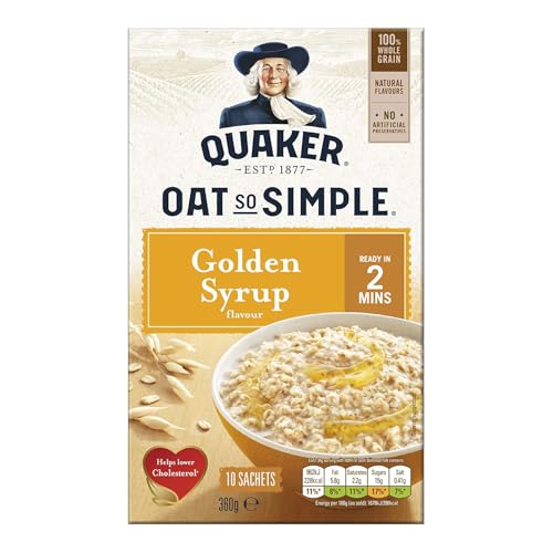 Quaker Oats So Simple Golden Syrup Haferflocken Porridge mit Sirup-Geschmack 10X 36G – importiert von Shestore24 von SHESTORE24