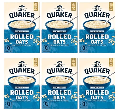 Quaker Rolled Oats Haferflocken für Porridge Haferbrei 6X 1KG – importiert von Shestore24 von SHESTORE24