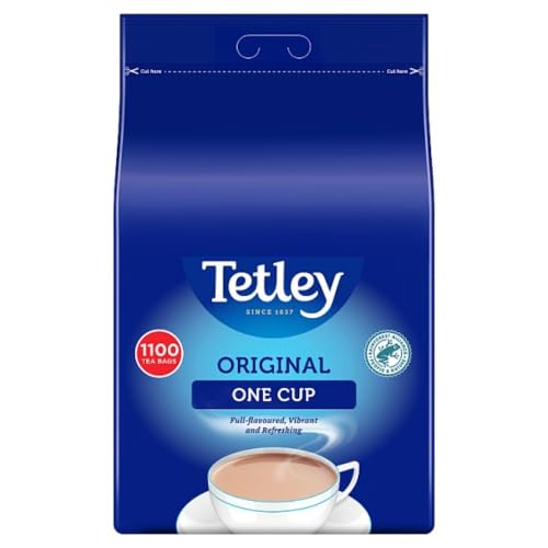 Tetley One Cup 1100 Tea Bags Schwarzer Tee aus England in der wiederverschließbaren Groß-Packung mit 1100 Teebeuteln – importiert von Shestore24 von SHESTORE24