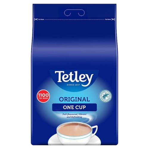 Tetley One Cup 1100 Tea Bags englischer Schwarztee schwarzer Tee aus England in der wiederverschließbaren Großpackung mit 1100 Teebeuteln – importiert von Shestore24 von SHESTORE24