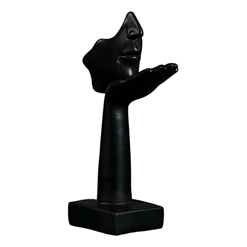 Abstrakte Figur Statue Moderne Blow Kisses Statue Büro Wohnzimmer Home Dekoration Foto Requisiten Harz Skulptur(Black) von SHOUKAII