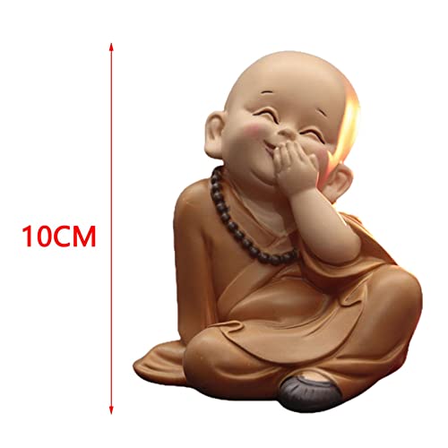 Buddha-Statue, Figur, Babypuppen, Kunstharz, Ornamente, Einweihungsgeschenke, Teestube, Schrank, Schreibtisch, Heimdekoration(Cover Mouth Laugh) von SHOUKAII