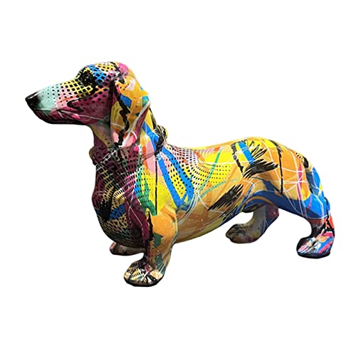 Bunte Dackel-Hundestatue, Tischdekoration for Wohnzimmer, Garten, moderne Skulpturen, Dekorationskollektion von SHOUKAII