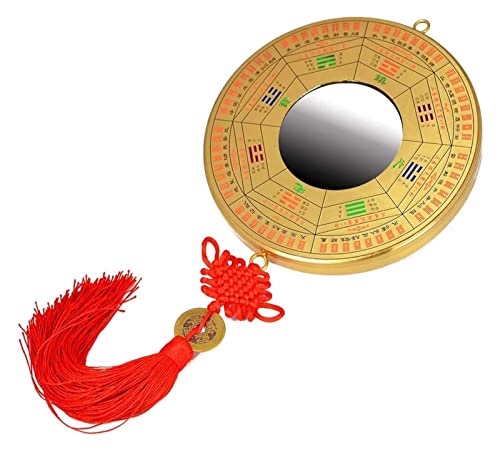 Chinesischer Feng Shui-Klatschspiegel, Vintage konvexer konkaver Bagua-Spiegel, Schreibtisch-Ornamente, chinesischer traditioneller konvexer Fengshui-Klatschspiegel-Türanhänger (Größe: 6,5 Zoll).(6.5 von SHOUKAII