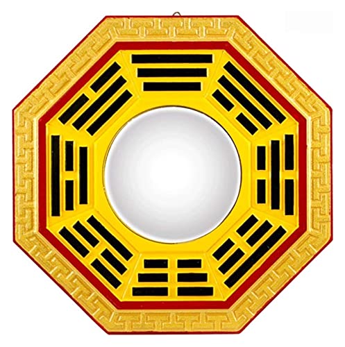 Chinesischer Feng Shui-Klatschspiegel, Vintage konvexer konkaver Bagua-Spiegel, traditioneller Spiegel Chinesischer Bagua-Konvexspiegel Feng Shui Pfirsichholzspiegel Hauseingangsspiegel Klatschspiegel von SHOUKAII