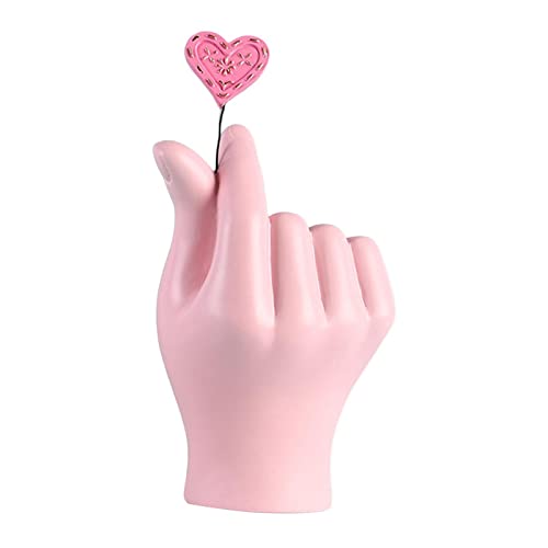 Herzform Fingergeste Statue Liebe Handgeste Figur Home Office Hotel Dekoration Hochzeit Jahrestage Geschenk(Pink) von SHOUKAII