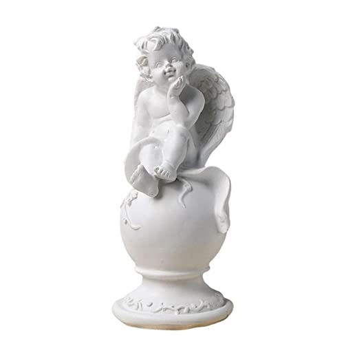 Nordic Fairy Angel Figur Edler Heiliger Cherub Kunsthandwerk Sammlung Garten Terrasse Fenster Dekoration Home Office Dekor(Single Hand on Chin) von SHOUKAII