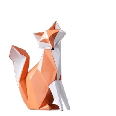 Nordic Moderne Abstrakte Orange Fuchs Figur Statue Desktop Ornament Office Home Dekoration Tier Harz Handwerk(L) von SHOUKAII