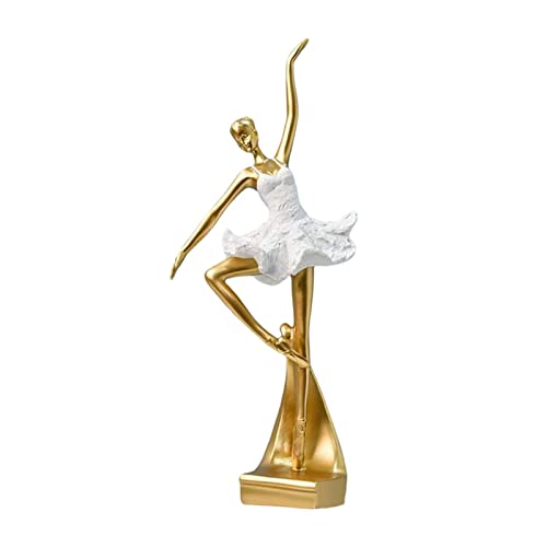 Statue Kreative Ballett Mädchen Handwerk Statue Office Home Desktop Dekoration Tänzer Statue Geburtstag Geschenk(Style B Aureate) von SHOUKAII