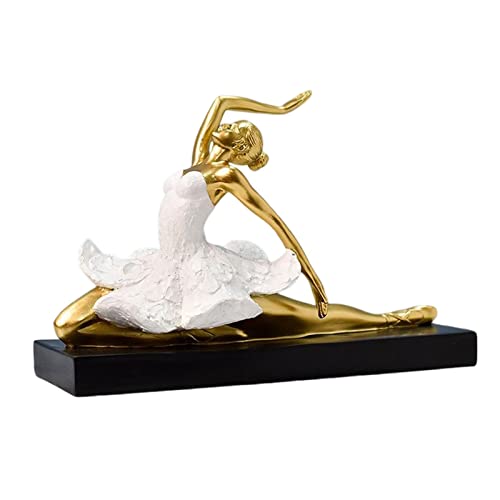 Statue Kreative Ballett Mädchen Handwerk Statue Office Home Desktop Dekoration Tänzer Statue Geburtstag Geschenk(Style D Aureate) von SHOUKAII