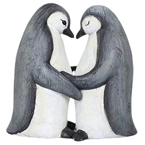 Tierstatue aus Kunstharz, Tierfigur, gegenseitige Umarmung, Arbeitsplatte, Nachttisch, Gartendekoration, Büro, Zuhause, süße Dekoration(Penguin) von SHOUKAII