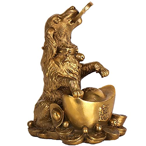 Weiping – Feng-Shui-Statue, Feng-Shui-Hundestatuen und Figuren, die Geldmünzen beißen, Tierskulptur, dekorativ for Reichtum, Glück, Ornamente, Segensgeschenk von SHOUKAII