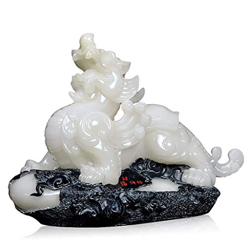 Weiping – Feng Shui-Statue, Feng Shui Pi Xiu-Statue, Kunstharz, Pi Yao-Figur mit Kristallsockel, zieht Reichtum und Glück an, Heimbüro-Dekoration, Segensgeschenk von SHOUKAII