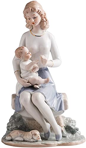 Weiping – Feng Shui-Statue, Mutterstatue mit Kinderfiguren for Heimdekoration, Keramik-Familienskulptur, Dekorationen for Jahrestag, Geburtstag, Segensgeschenk(A) von SHOUKAII