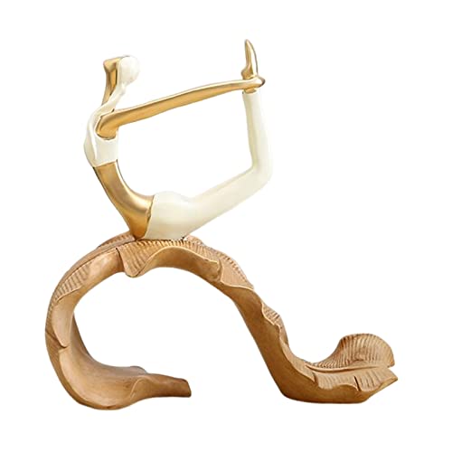 Yoga-Mädchen-Statue, Yoga-Pose, Figuren, Büro, Bar, Café, Schrank, Schreibtisch-Dekoration, handgefertigt, elegantes Heimornament(Style B) von SHOUKAII