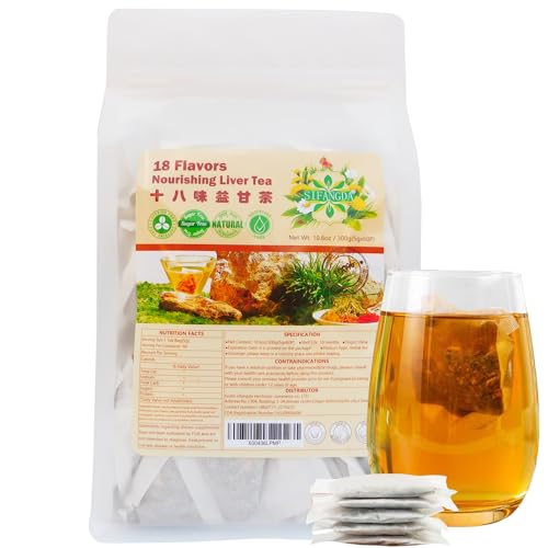 SIFANGDA 18 Aromen Nourishing Leber Tee 18味益甘茶 8.81oz / 300g (5gx60P) 18 Flavors Nourishing Liver Tea Natürliche Chinesische Kräutertee Koffein Frei von SIFANGDA