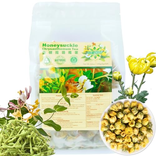 SIFANGDA Geißblatt Chrysanthemen Tee 金银花菊花茶 8.8oz(250g,5gx50P) Honeysuckle Chrysanthemum Tea Natürlicher Chinesischer Kräuter Tee von SIFANGDA