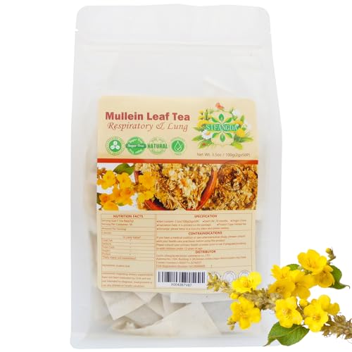 SIFANGDA Königskerze Blatt-Tee 毛蕊茶 3.53oz / 100g(2gx50P) Mullein Leaf Tea Königskerze Tee Beutel Für Lunge Reinigen, Atemwege Unterstützen und Schleim Natürlichen Chinesischen Kräutertee Koffein Frei von SIFANGDA