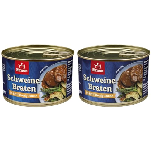 SIMON Schweinebraten in würziger Honig-Senf-Sauce | Zartes Schweinefleisch in leckerer Sauce | 400g (Packung mit 2) von SIMON