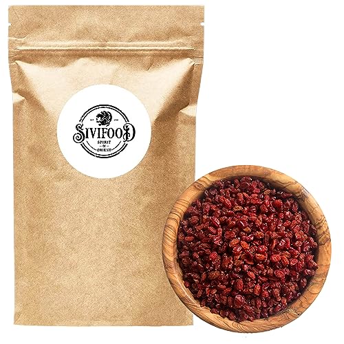 SIVIFOOD Berberitzen 200g - getrocknete Berberitzen-Beeren in Premium Rohkost Qualität - vegan und naturbelassen fettarm Sauerdorn Zereshk Berberitze Berberis getrocknet Trockenobst dried barberries von SIVIFOOD SPIRIT - Of - ORIENT