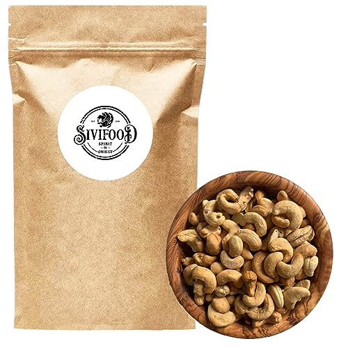 SIVIFOOD Cashewkerne geröstet und gesalzen im 1kg Vorteilspack - leckere knackige Cashewnüsse in Premium Qualität hochwertige Jumbo Cashews in Großpackung - Cashew proteinreich salzig vegan Snack von SIVIFOOD SPIRIT - Of - ORIENT