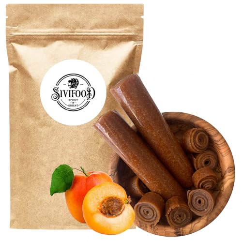 SIVIFOOD Fruchtleder Lavashak Aprikose 200g - Fruchtrollen mit Aprikosen Geschmack - 2er Pack hauchdünne Fruchtrollen getrocknete gepresste Obstpaste Fruchtsnack Vitamin Frucht Snack Lavashake anir von SIVIFOOD SPIRIT - Of - ORIENT