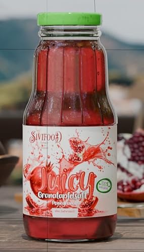 SIVIFOOD Granatapfelsaft 8x300ml - 100% natürlicher Premium Fruchtsaft aus Granatapfel in 0,3l Glasflaschen Saftkonzentrat ohne Zusatzstoffe ohne Zuckerzusatz natürlich pur fruchtig purer Saft von SIVIFOOD SPIRIT - Of - ORIENT