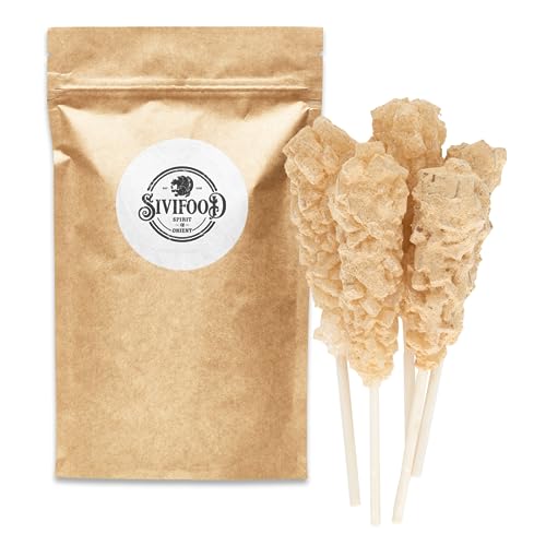 SIVIFOOD Kandiszucker Sticks mit Ingwer 10 Stück - goldener Kandis am Stiel für Tee Ginger Zucker am Stab Kandissticks zum verschenken Geschenk Dekoration Stäbchen Weihnachten Winter Nabat von SIVIFOOD SPIRIT - Of - ORIENT