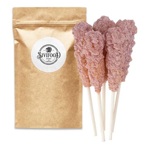 SIVIFOOD Kandiszucker Sticks mit Rosengeschmack 10 Stück - goldener Kandis am Stiel für Tee Rosenblüten Zucker am Stab Kandissticks zum verschenken Rosenknospen Geschenk Dekoration Stäbchen Nabat von SIVIFOOD SPIRIT - Of - ORIENT