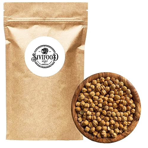 SIVIFOOD geröstete Kichererbsen im 1kg Vorteilspack - ganze Kichererbsen natürlich geröstet ungesalzen geschält ohne Zusatzstoffe Snack Hülsenfrüchte ganz ohne Salz Leblebi ezmesi roasted chickpeas von SIVIFOOD SPIRIT - Of - ORIENT