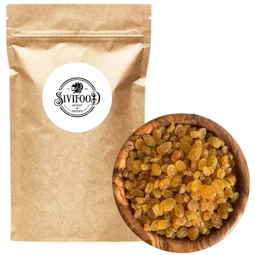 SIVIFOOD goldene Rosinen in Premium Qualität im 1kg Vorteilspack - große gelbe Rosinen Weinbeeren getrocknet und geschwefelt gold ohne Zuckerzusatz zum Kochen und Backen vegan golden raisins von SIVIFOOD SPIRIT - Of - ORIENT