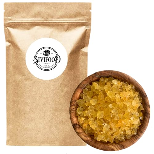 SIVIFOOD goldene Kandiszucker Bruchstücke mit Safran 500g - goldener Krustenkandis Bruchzucker Kristallzucker Kandis Zucker Gold Kristallzucker Grümmelkandis von SIVIFOOD SPIRIT - Of - ORIENT